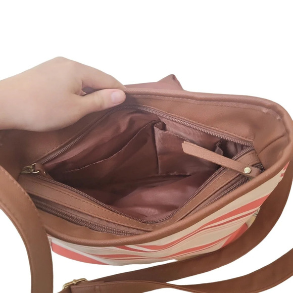 SALMON Tan Stripes Crossbody Bag - Picture 2 of 9